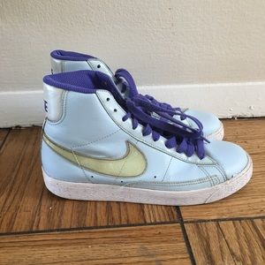 Nike iridescent baby blue high tops